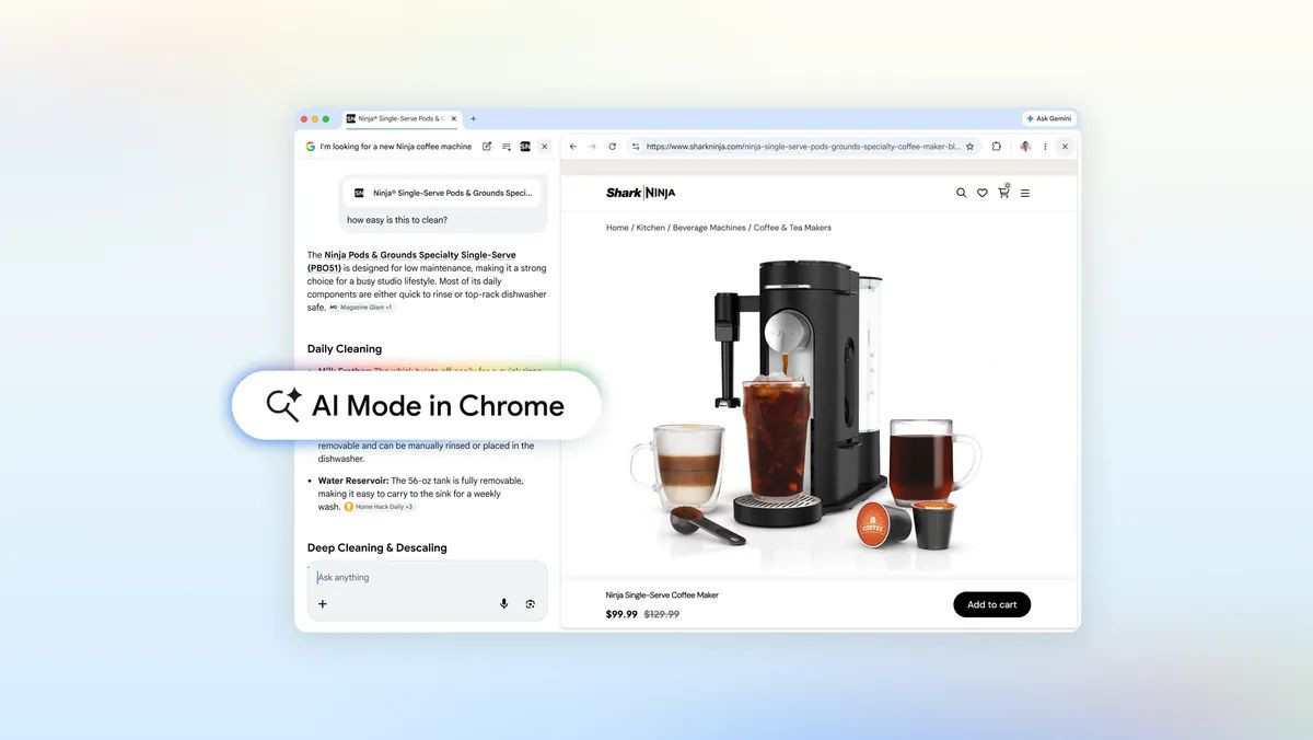 Google Chrome: Το νέο AI Mode καταργεί την ανάγκη για πολλαπλές ανοικτές καρτέλες