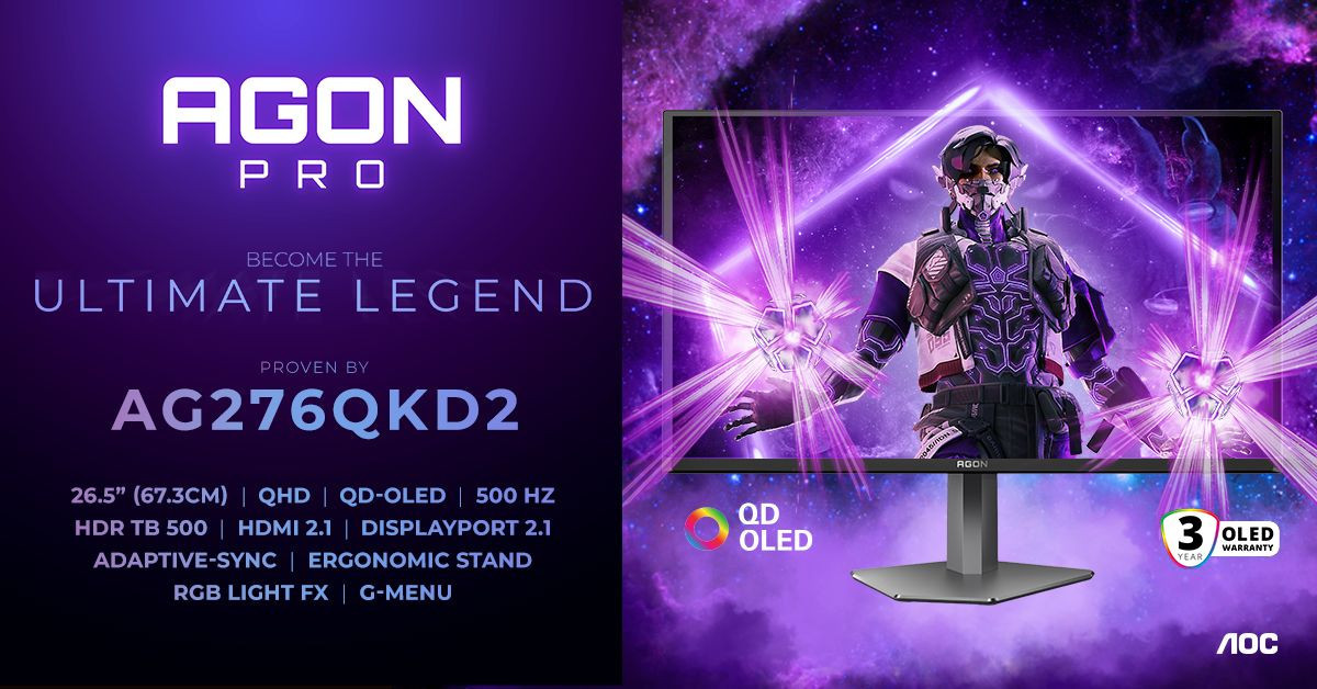 AGON PRO AG276QKD2: Με QD-OLED panel 3ης γενιάς και ρυθμό 500Hz! AGON PRO AG276QKD2: Με QD-OLED panel 3ης γενιάς και ρυθμό 500Hz!