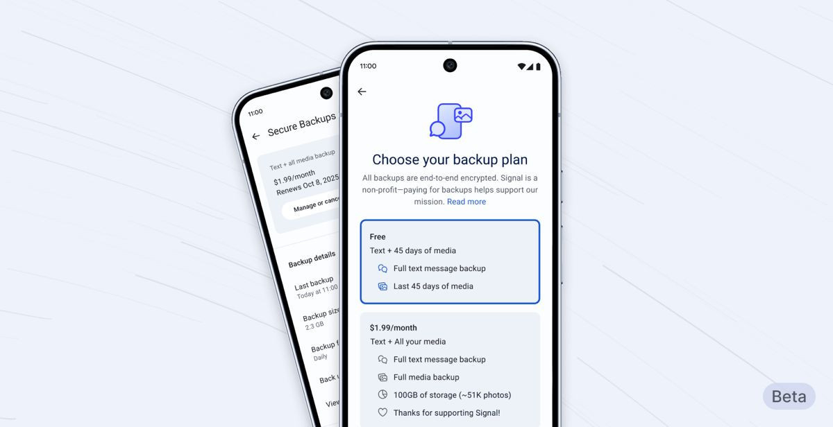 Signal: Δωρεάν και επί πληρωμή πακέτα για ασφαλή backup συνομιλιών Signal: Δωρεάν και επί πληρωμή πακέτα για ασφαλή backup συνομιλιών