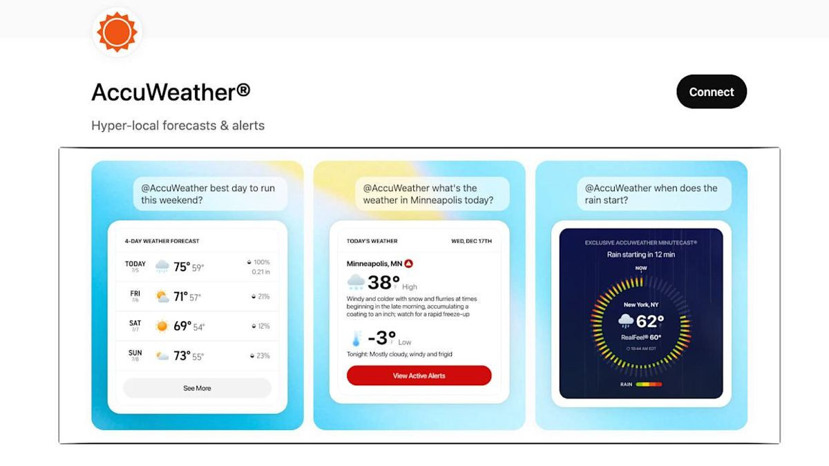 Η AccuWeather φέρνει ζωντανές προγνώσεις καιρού στο ChatGPT