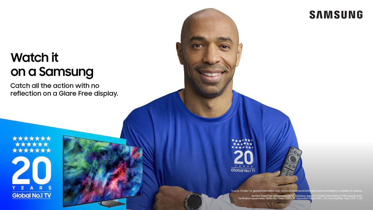 Η Samsung γιορτάζει 20 χρόνια στην κορυφή των τηλεοράσεων με τον Thierry Henry